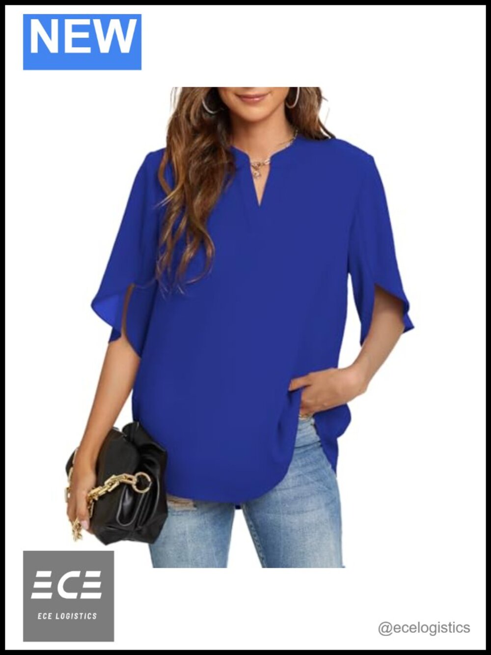 Womens Summer V Neck Chiffon Blouse Short Sleeve Dressy Tunic Top